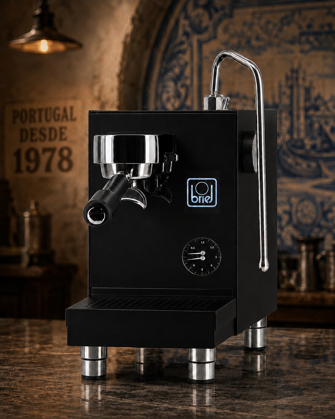 Máquina de espresso Briel M de caldeira dupla, preta