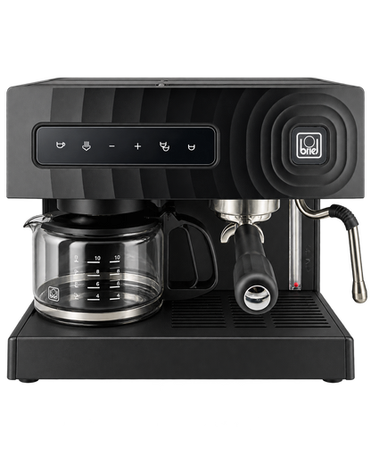 Máquina combinada Briel Mastermix Espresso & Filter preta, espresso e café de filtro, vista 1