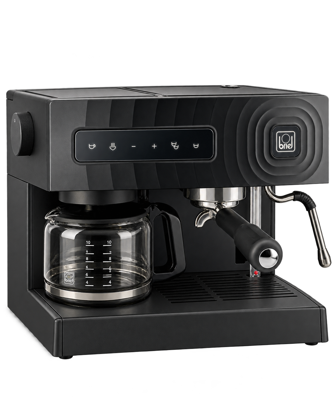 Máquina combinada Briel Mastermix Espresso & Filter preta, espresso e café de filtro, vista 2