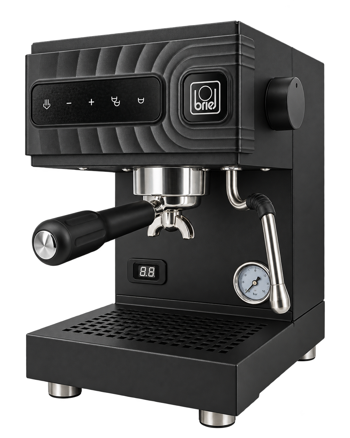 Máquina de espresso compacta Briel Mezzo preta, vista 1
