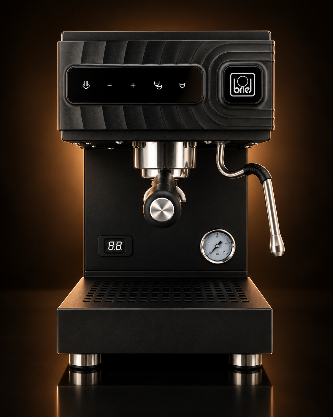Máquina de espresso compacta Briel Mezzo preta, vista 4
